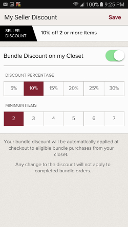 poshmark bundle discount settings